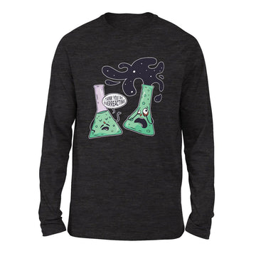 I Think You're Overreacting Men/Unisex Drop Shoulder Sweatshirt in Dark Grey Heather color